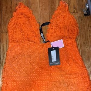 COPY - Pretty Little thing Orange crochet dress !